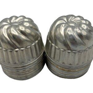 Aluminum Tiny Bundt Tins Mold Tea Cakes Jello Mouse Gelatin Party Dessert 14 VTG